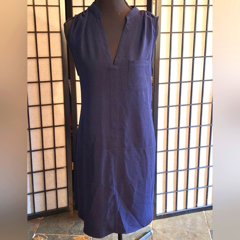 Sleeveless Navy Blue Dress